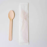 Wrapped Disposable Wooden Spoon- White Colour Wrapping